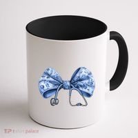 Blue Nurse Coquette Bow Stethoscope Nursing Medical Doctor Coffee Mug thumb 1