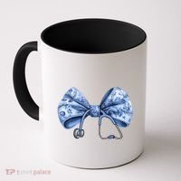 Blue Nurse Coquette Bow Stethoscope Nursing Medical Doctor Coffee Mug thumb 0