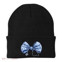 Blue Nurse Coquette Bow Stethoscope Nursing Medical Doctor Beanie thumb 0