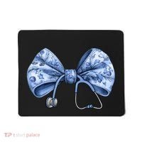 Blue Nurse Coquette Bow Stethoscope Nursing Medical Doctor Mousepad thumb 0