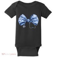 Blue Nurse Coquette Bow Stethoscope Nursing Medical Doctor Baby Bodysuit thumb 0