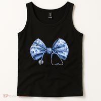 Blue Nurse Coquette Bow Stethoscope Nursing Medical Doctor Tank Top thumb 2