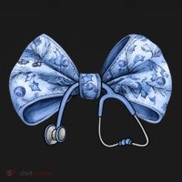Blue Nurse Coquette Bow Stethoscope Nursing Medical Doctor Visor thumb 3