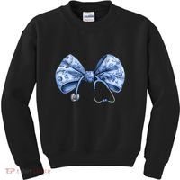Blue Nurse Coquette Bow Stethoscope Nursing Medical Doctor Kids Sweatshirt thumb 0