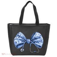Blue Nurse Coquette Bow Stethoscope Nursing Medical Doctor Tote Bag thumb 0