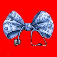 Blue Nurse Coquette Bow Stethoscope Nursing Medical Doctor Santa Hat thumb 1