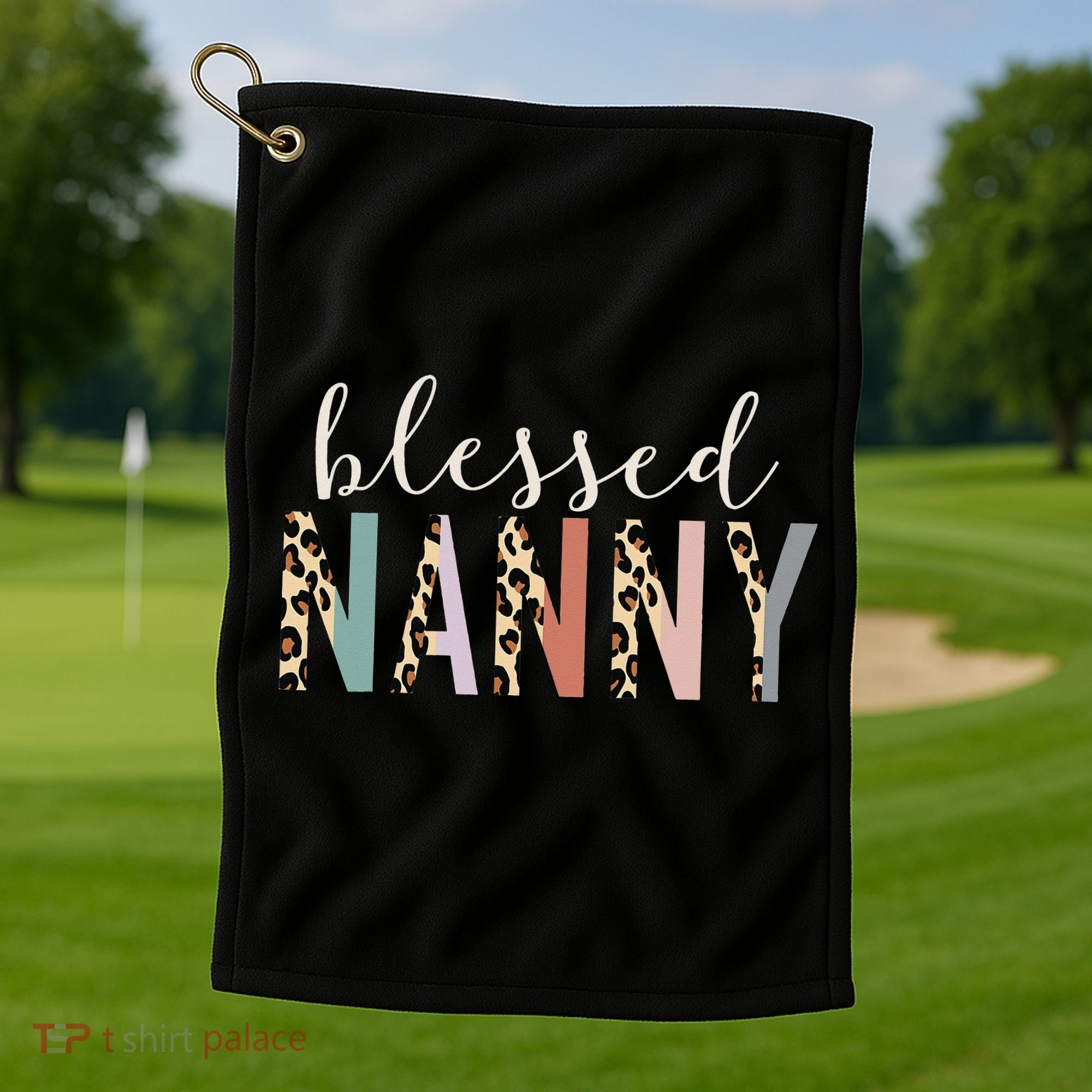 Blessed Nanny Cute Leopard Print Golf Towel