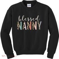 Blessed Nanny Cute Leopard Print Kids Sweatshirt thumb 0