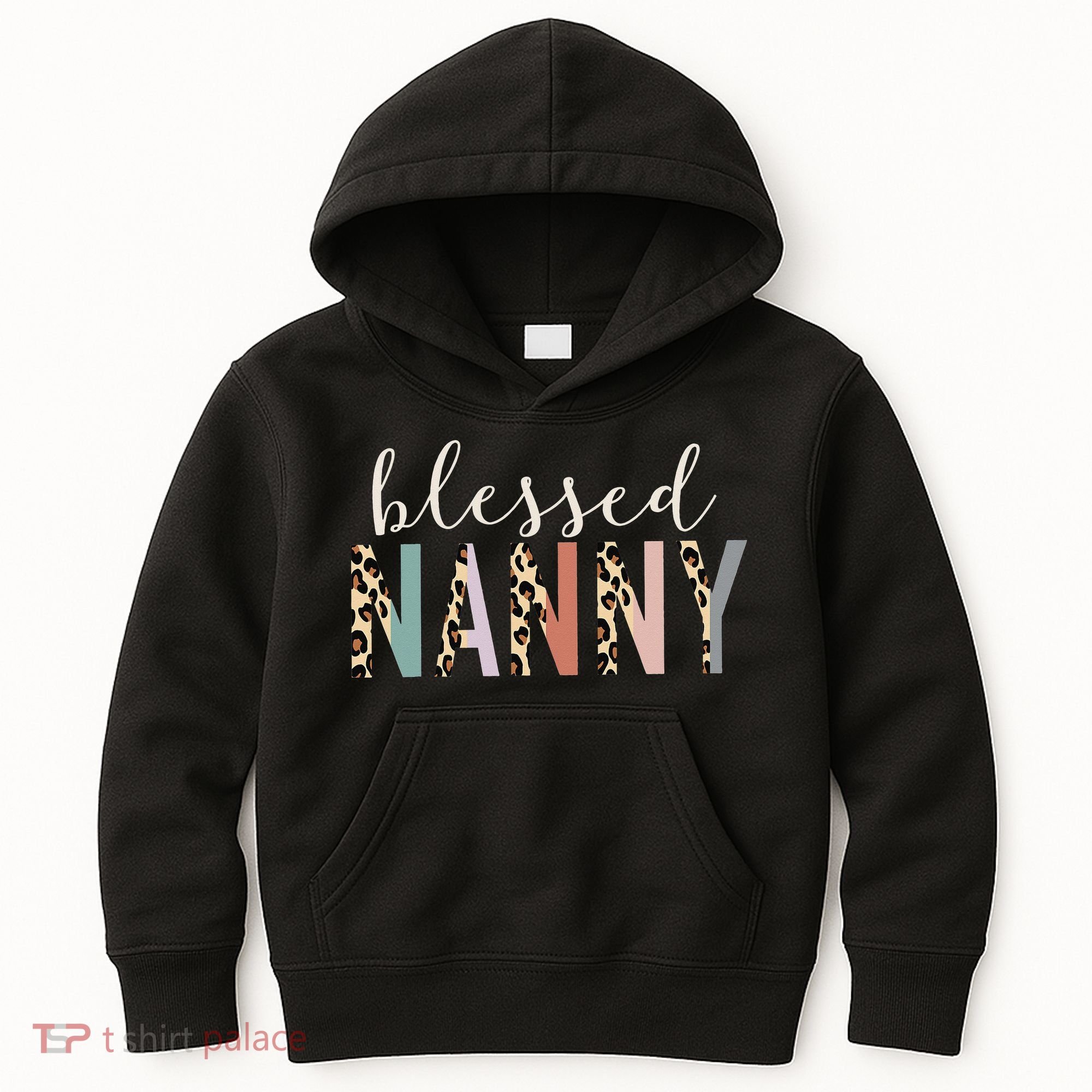 Blessed Nanny Cute Leopard Print Kids Hoodie