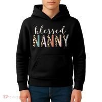 Blessed Nanny Cute Leopard Print Kids Hoodie thumb 4