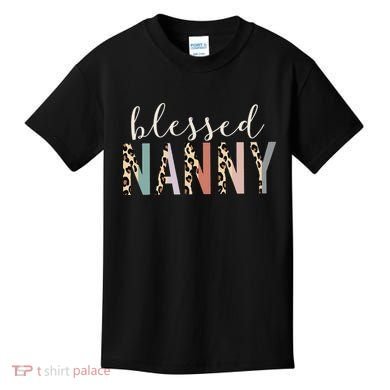 Blessed Nanny Cute Leopard Print Kids T-Shirt