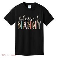 Blessed Nanny Cute Leopard Print Kids T-Shirt thumb 0