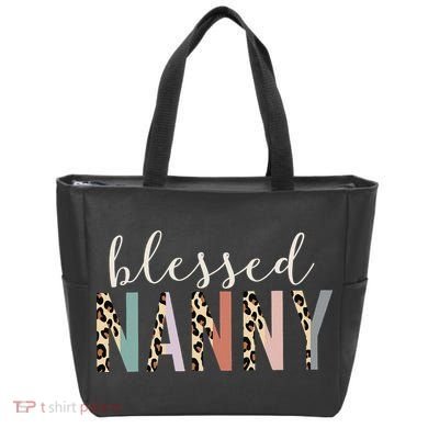 Blessed Nanny Cute Leopard Print Tote Bag