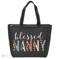 Blessed Nanny Cute Leopard Print Tote Bag thumb 0