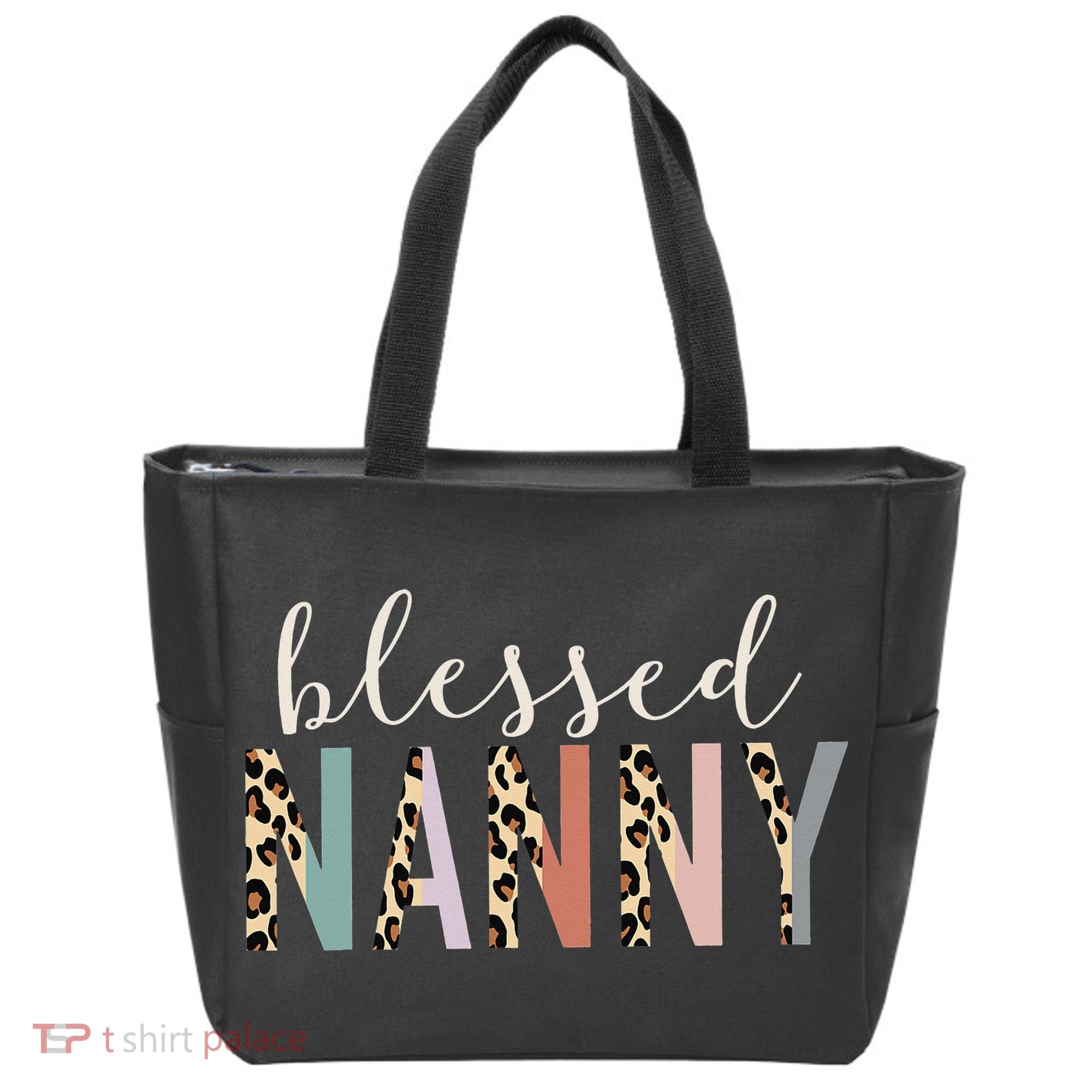Blessed Nanny Cute Leopard Print Tote Bag