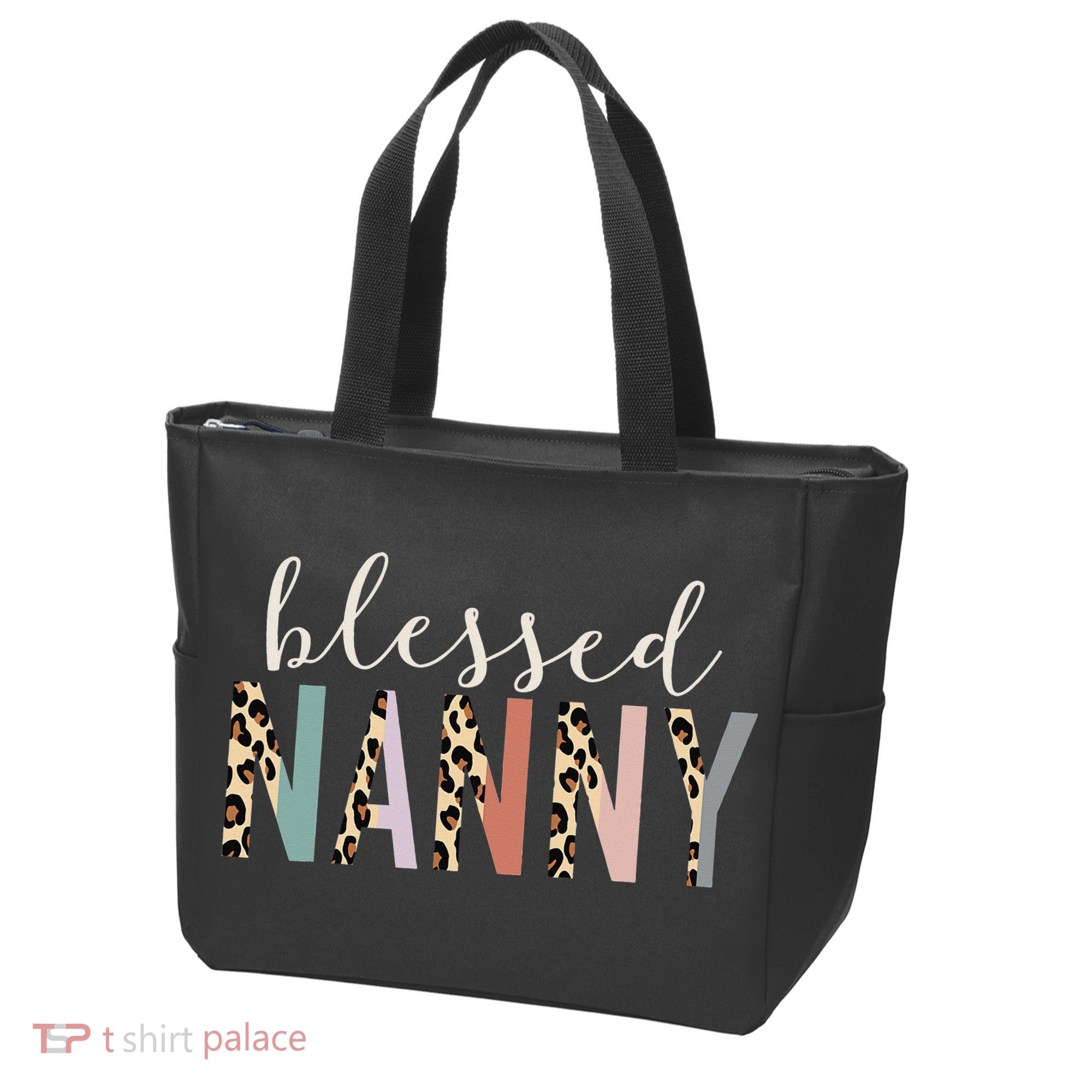 Blessed Nanny Cute Leopard Print Tote Bag