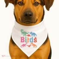 Birds? Nah… Dinosaurs Funny Dino USA-Made Doggie Bandana thumb 1