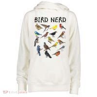 Bird Nerd Different Kinds Of Bird Gift Cute Bird Gift Womens Funnel Neck Pullover Hood thumb 0
