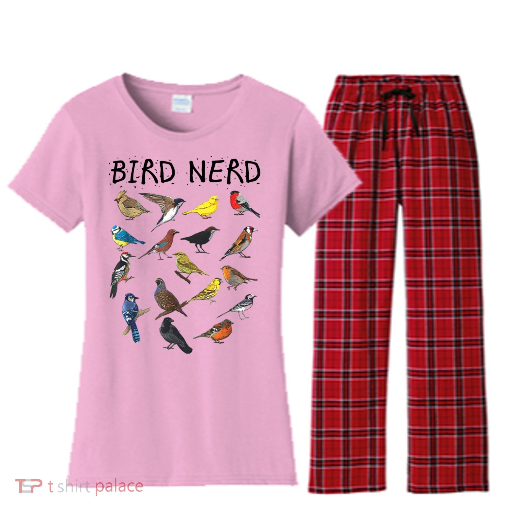 Bird Nerd Different Kinds Of Bird Gift Cute Bird Gift Women's Flannel Pajama Set