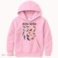 Bird Nerd Different Kinds Of Bird Gift Cute Bird Gift Kids Hoodie thumb 0