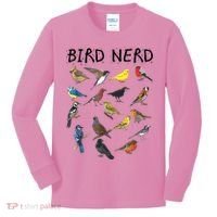 Bird Nerd Different Kinds Of Bird Gift Cute Bird Gift Kids Long Sleeve Shirt thumb 0