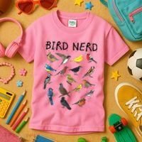 Bird Nerd Different Kinds Of Bird Gift Cute Bird Gift Kids T-Shirt thumb 3
