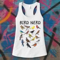 Bird Nerd Different Kinds Of Bird Gift Cute Bird Gift Women's Tank Top thumb 3