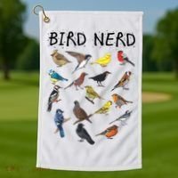 Bird Nerd Different Kinds Of Bird Gift Cute Bird Gift Golf Towel thumb 1