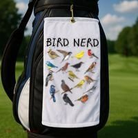 Bird Nerd Different Kinds Of Bird Gift Cute Bird Gift Golf Towel thumb 2