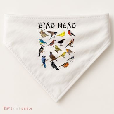 'Bird Nerd Different Kinds Of Bird' Gift Cute Bird Gift USA-Made Doggie Bandana