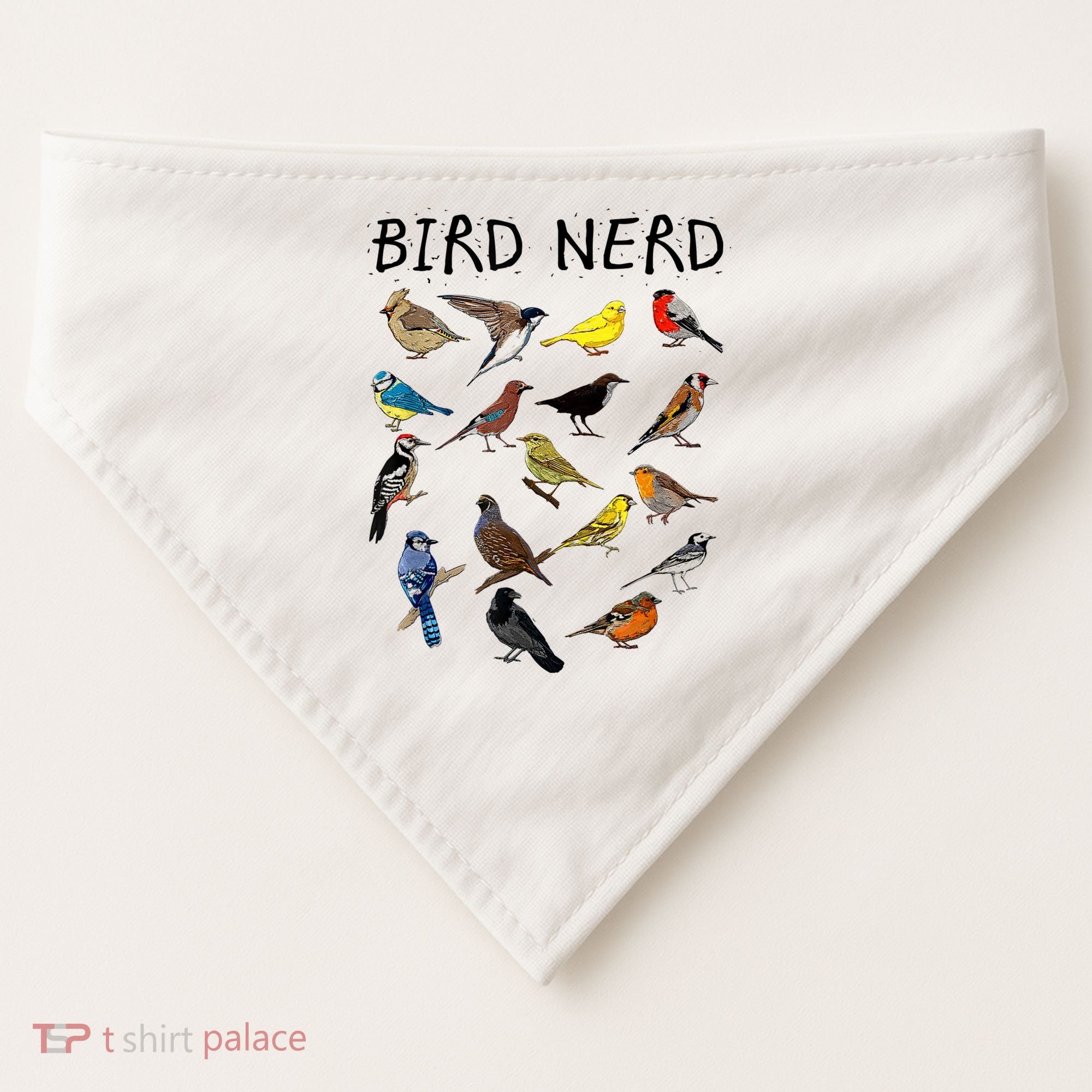 'Bird Nerd Different Kinds Of Bird' Gift Cute Bird Gift USA-Made Doggie Bandana
