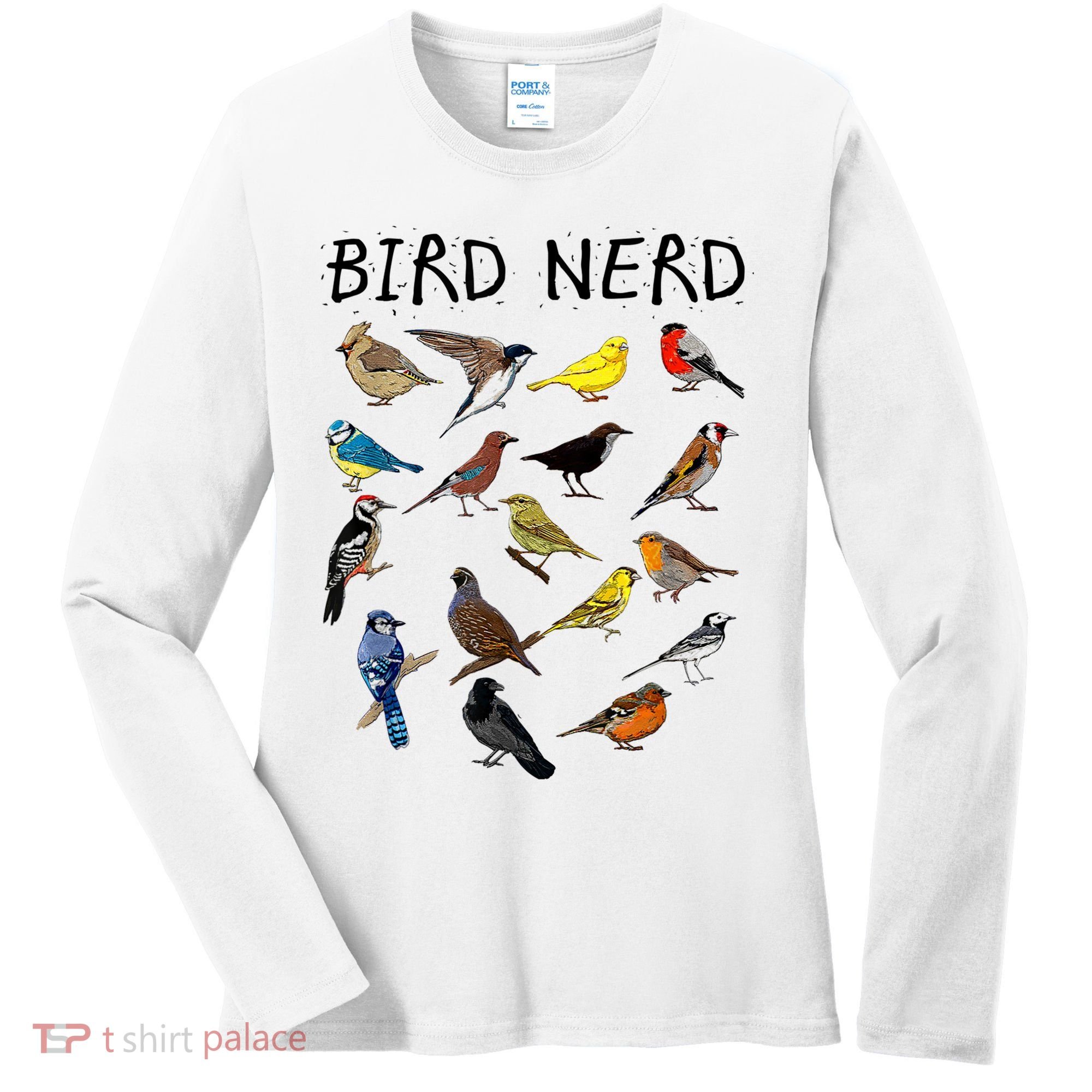 'Bird Nerd Different Kinds Of Bird' Gift Cute Bird Gift Women's Long Sleeve Shirt