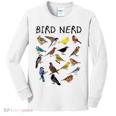 'Bird Nerd Different Kinds Of Bird' Gift Cute Bird Gift Kids Long Sleeve Shirt