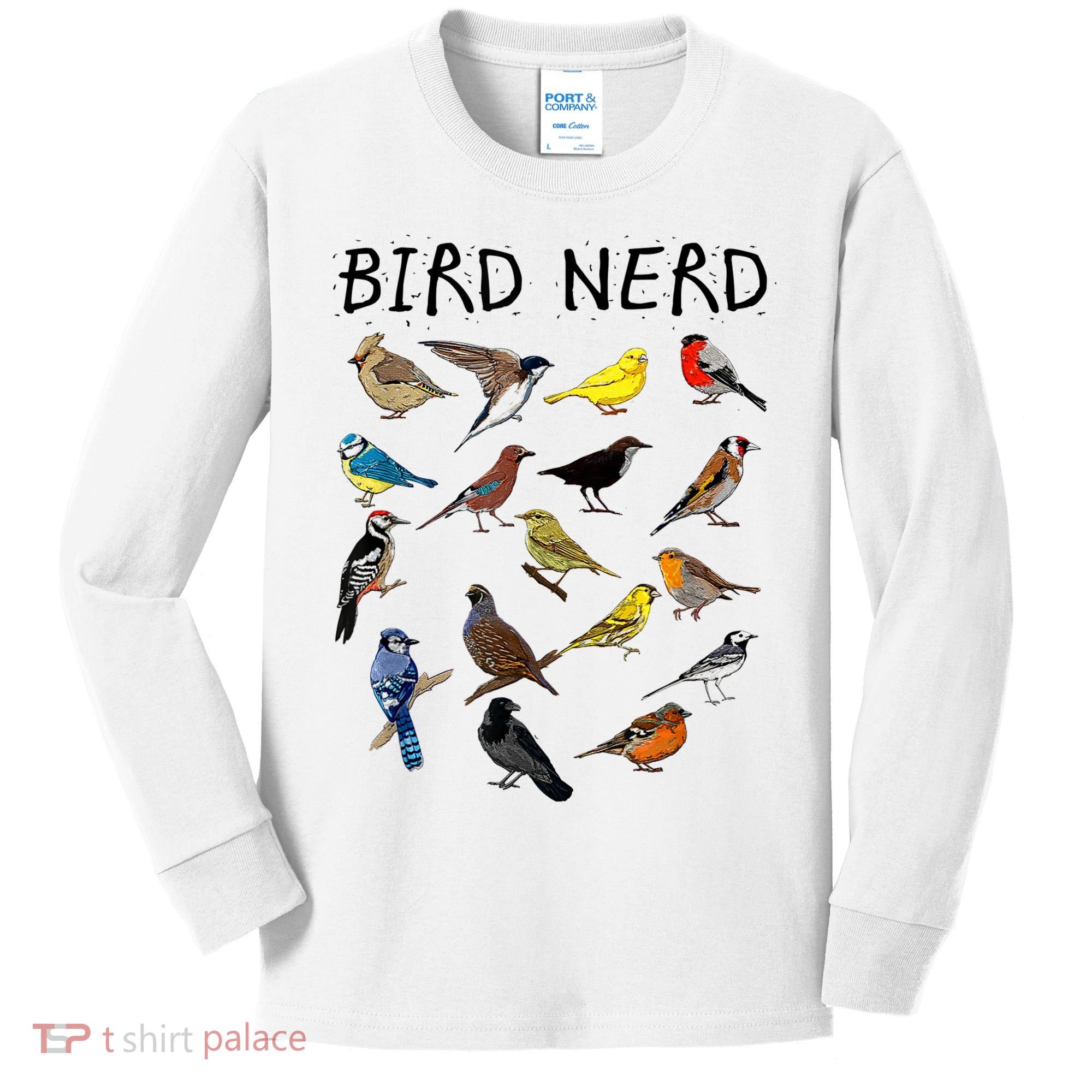 'Bird Nerd Different Kinds Of Bird' Gift Cute Bird Gift Kids Long Sleeve Shirt