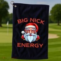 Big Nick Energy Funny Christmas Golf Towel thumb 1