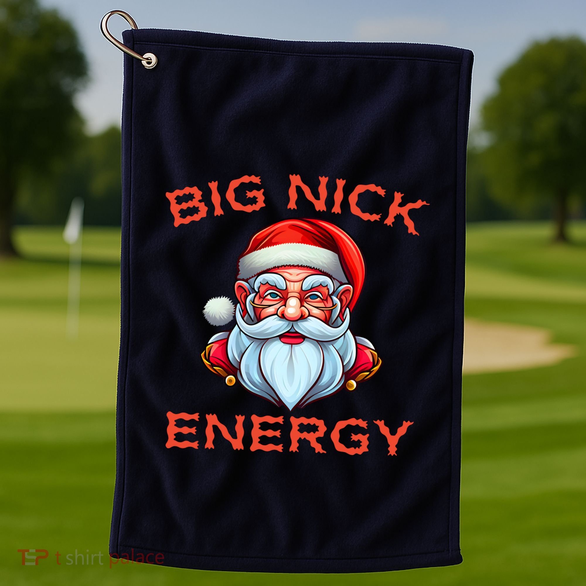 Big Nick Energy Funny Christmas Golf Towel