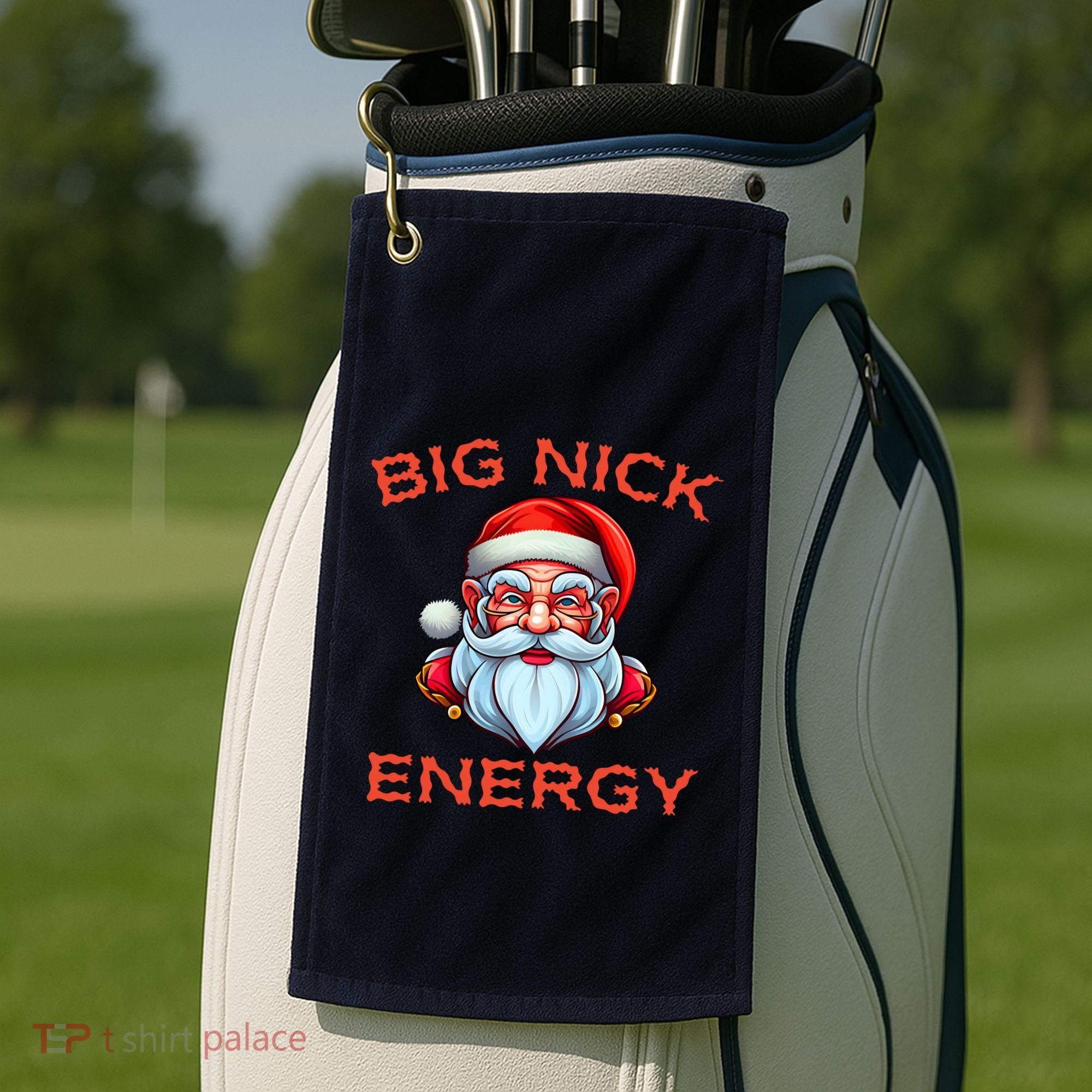Big Nick Energy Funny Christmas Golf Towel