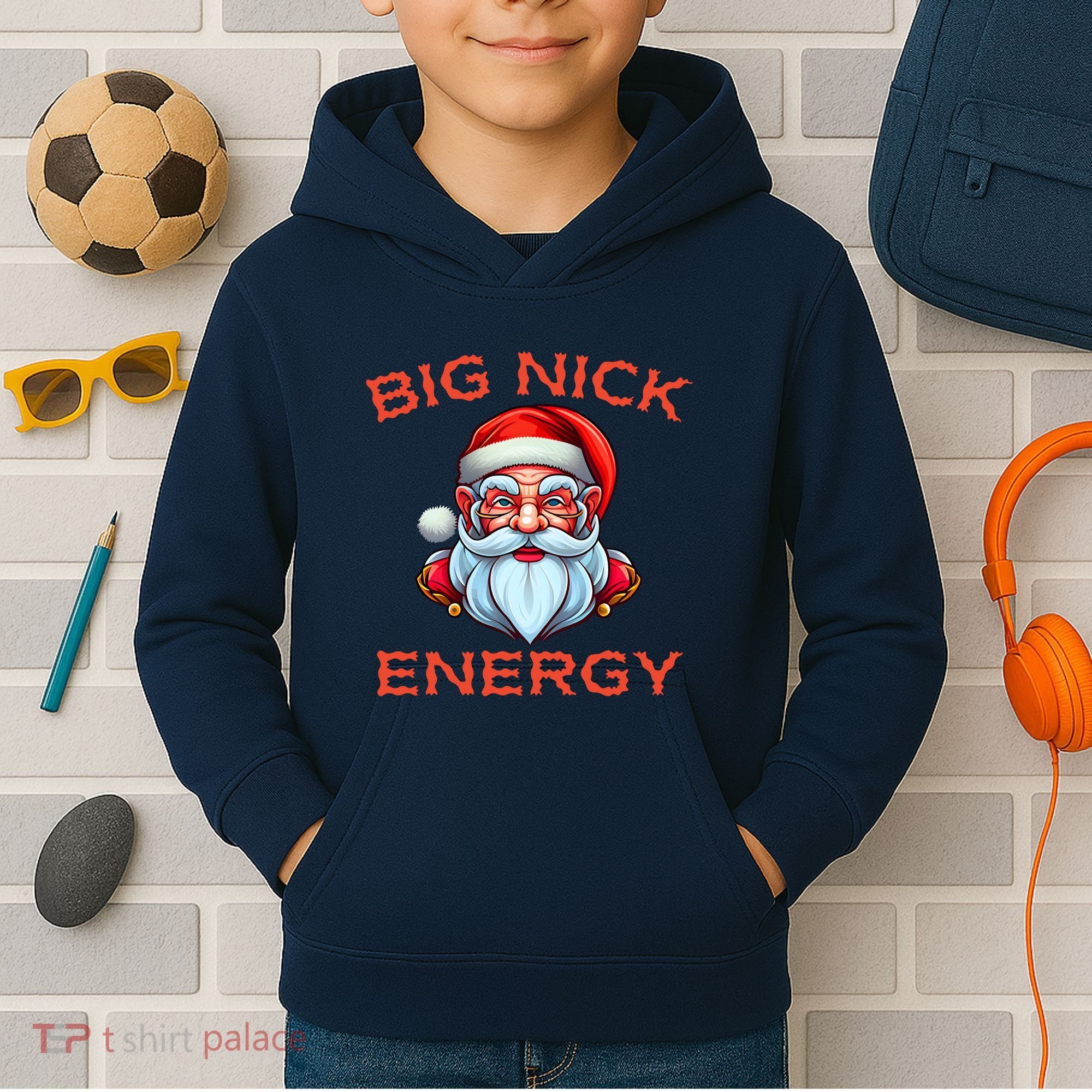 Big Nick Energy Funny Christmas Kids Hoodie