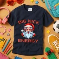 Big Nick Energy Funny Christmas Kids T-Shirt thumb 3