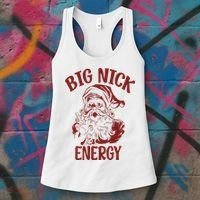 Big Nick Energy Funny Family Christmas Santa Cute Xmas Women's Tank Top thumb 3