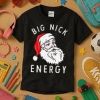 Big Nick Energy Funny Santa Christmas Family Matching  Kids T-Shirt thumb 3