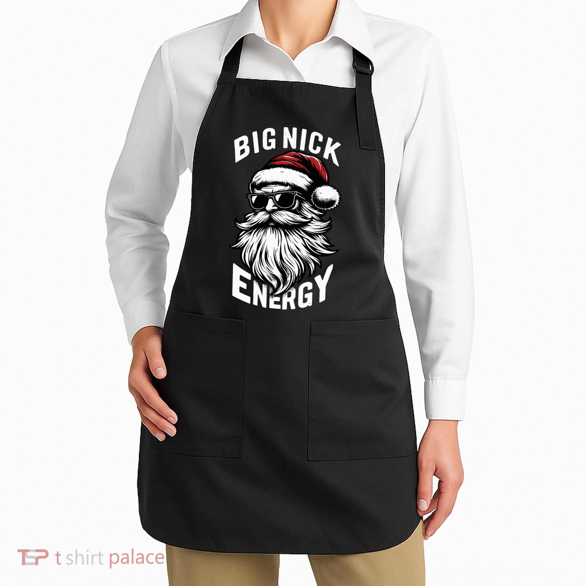 Big Nick Energy Funny Santa Christmas Apron
