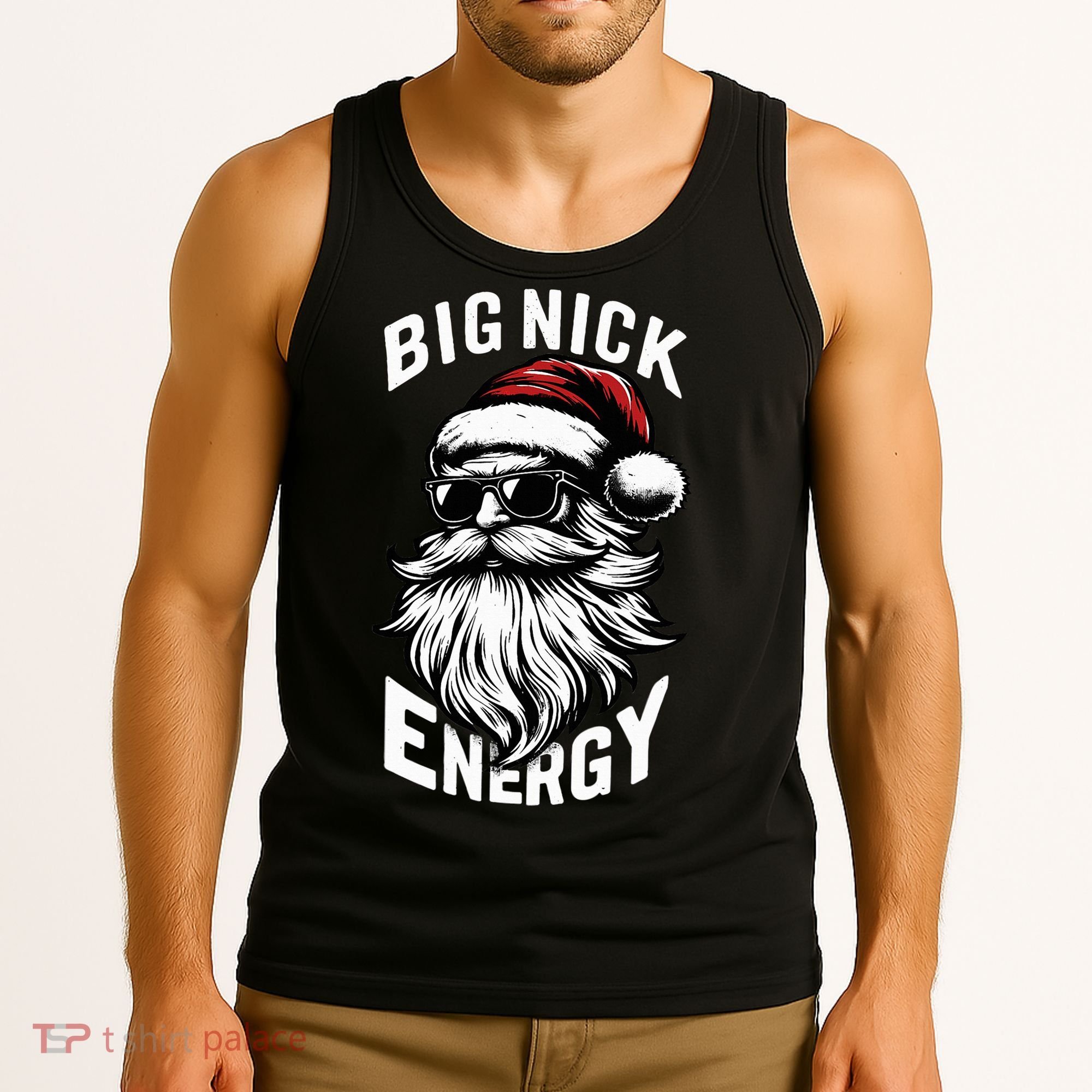 Big Nick Energy Funny Santa Christmas Tank Top