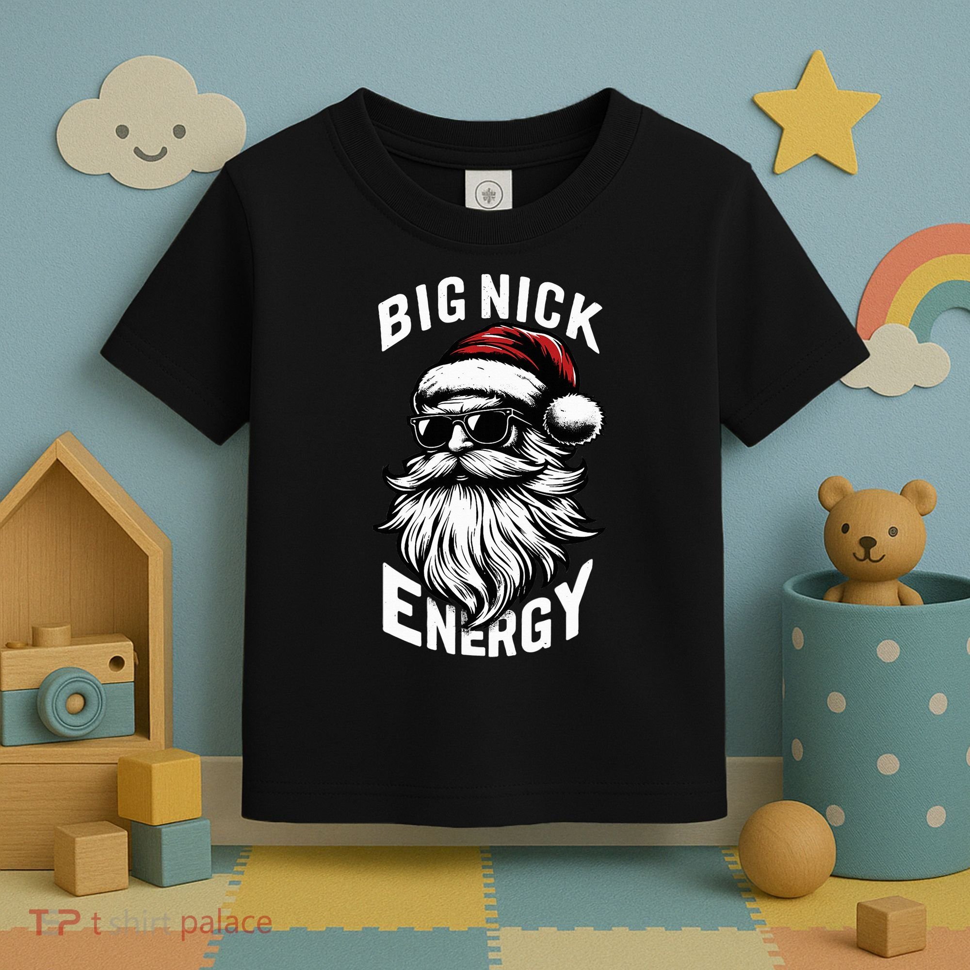 Big Nick Energy Funny Santa Christmas Toddler T-Shirt
