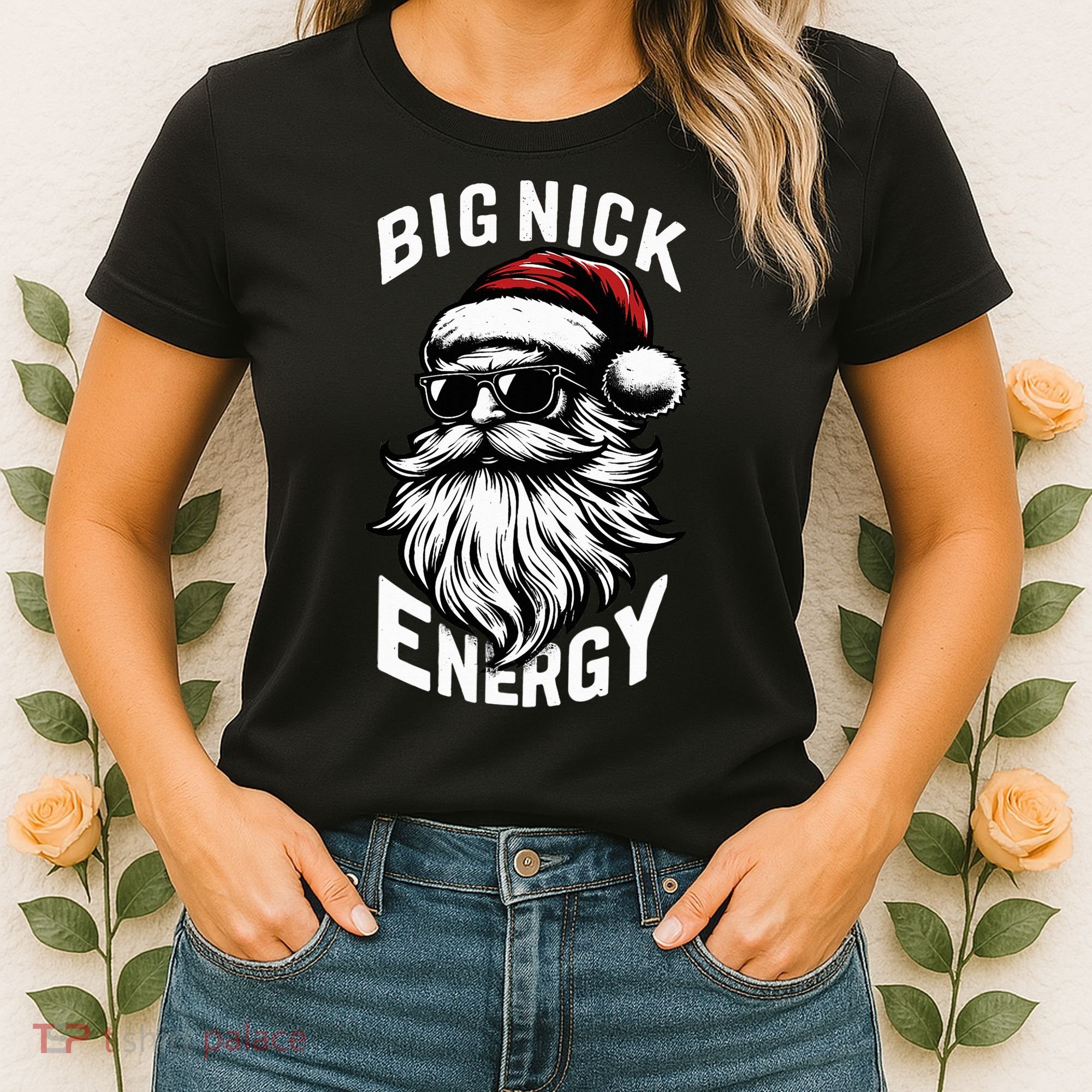 Big Nick Energy Funny Santa Christmas Women's T-Shirt