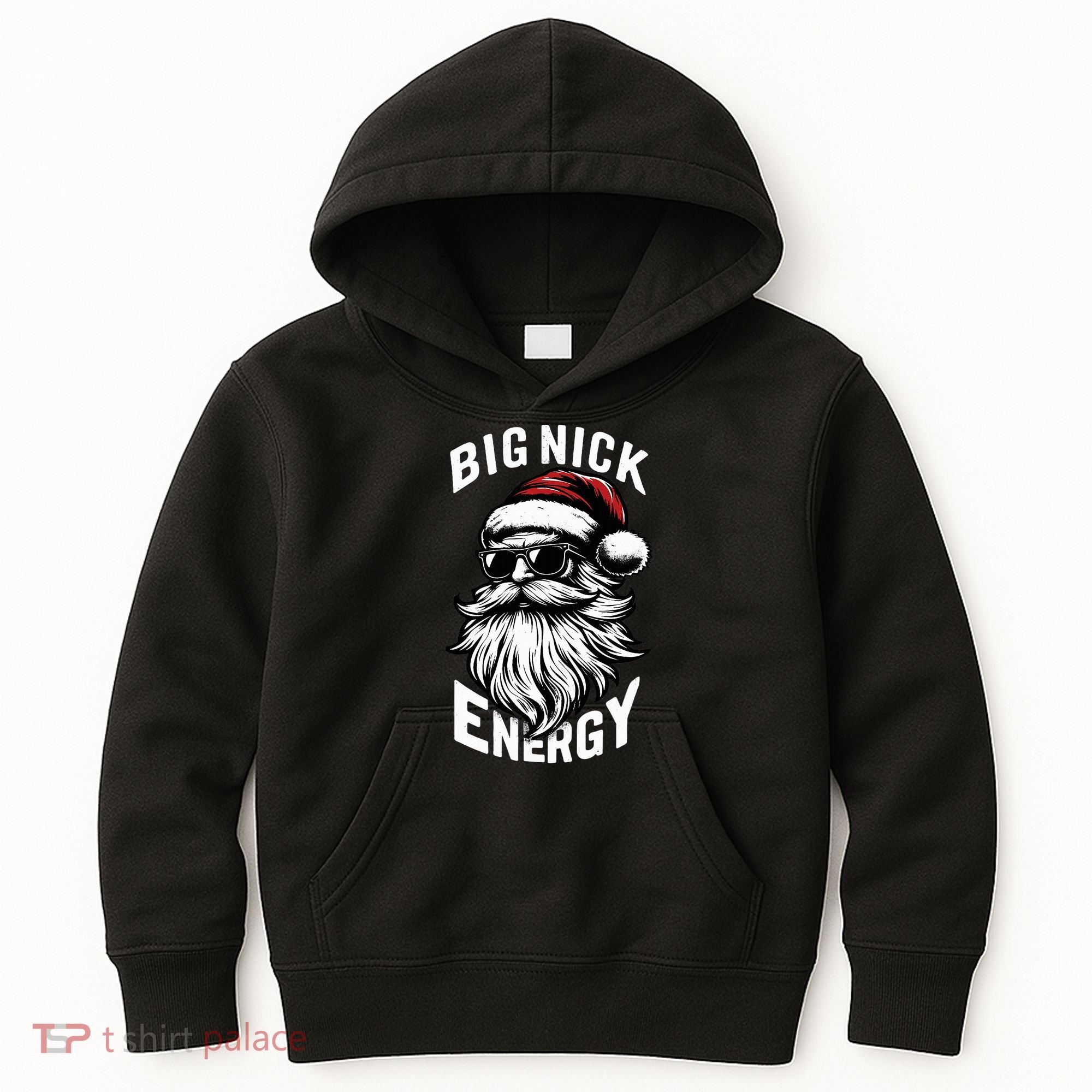 Big Nick Energy Funny Santa Christmas Kids Hoodie