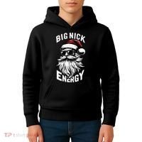 Big Nick Energy Funny Santa Christmas Kids Hoodie thumb 4