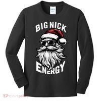 Big Nick Energy Funny Santa Christmas Kids Long Sleeve Shirt thumb 0