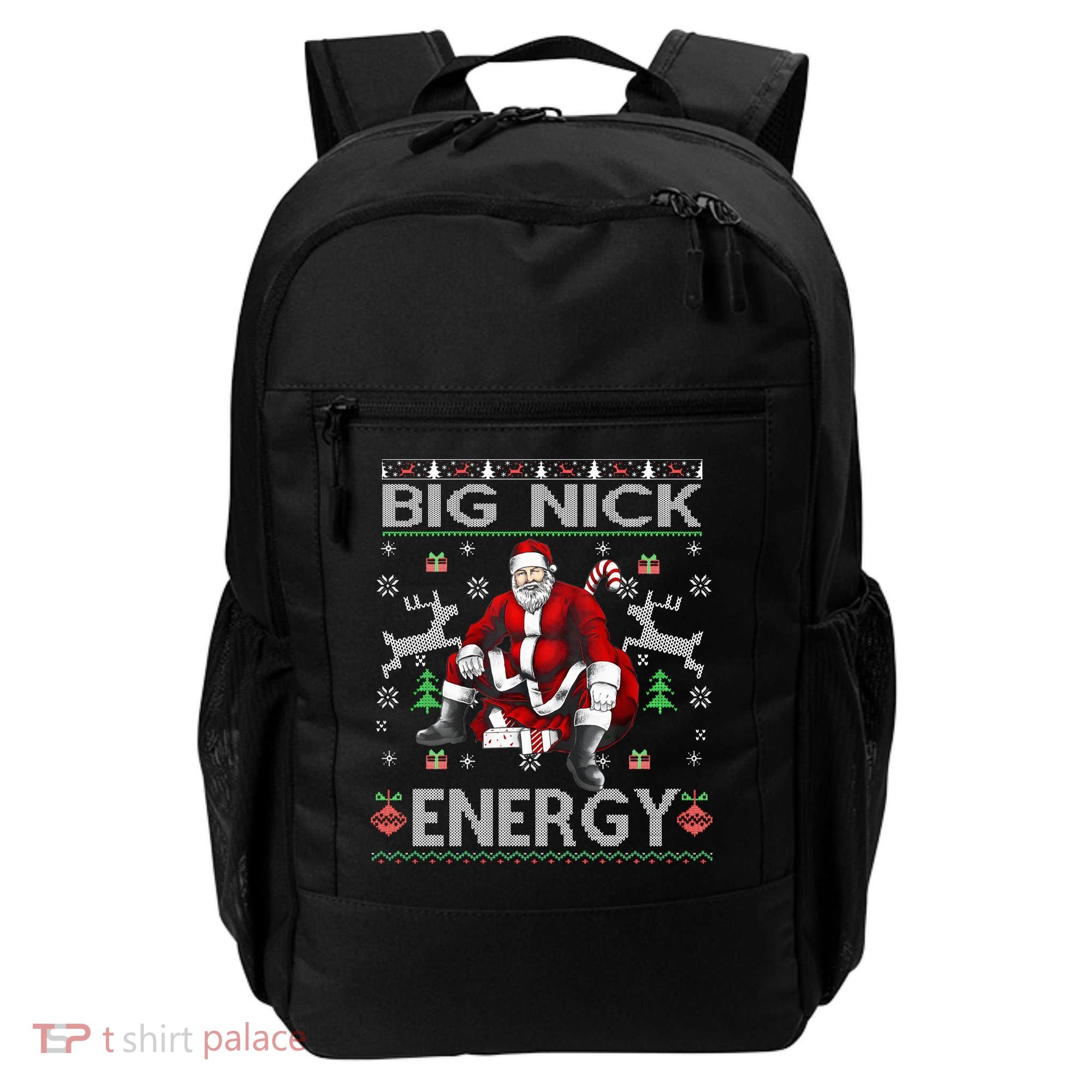 Big Nick Energy Funny Santa Christmas Ugly Sweater Backpack