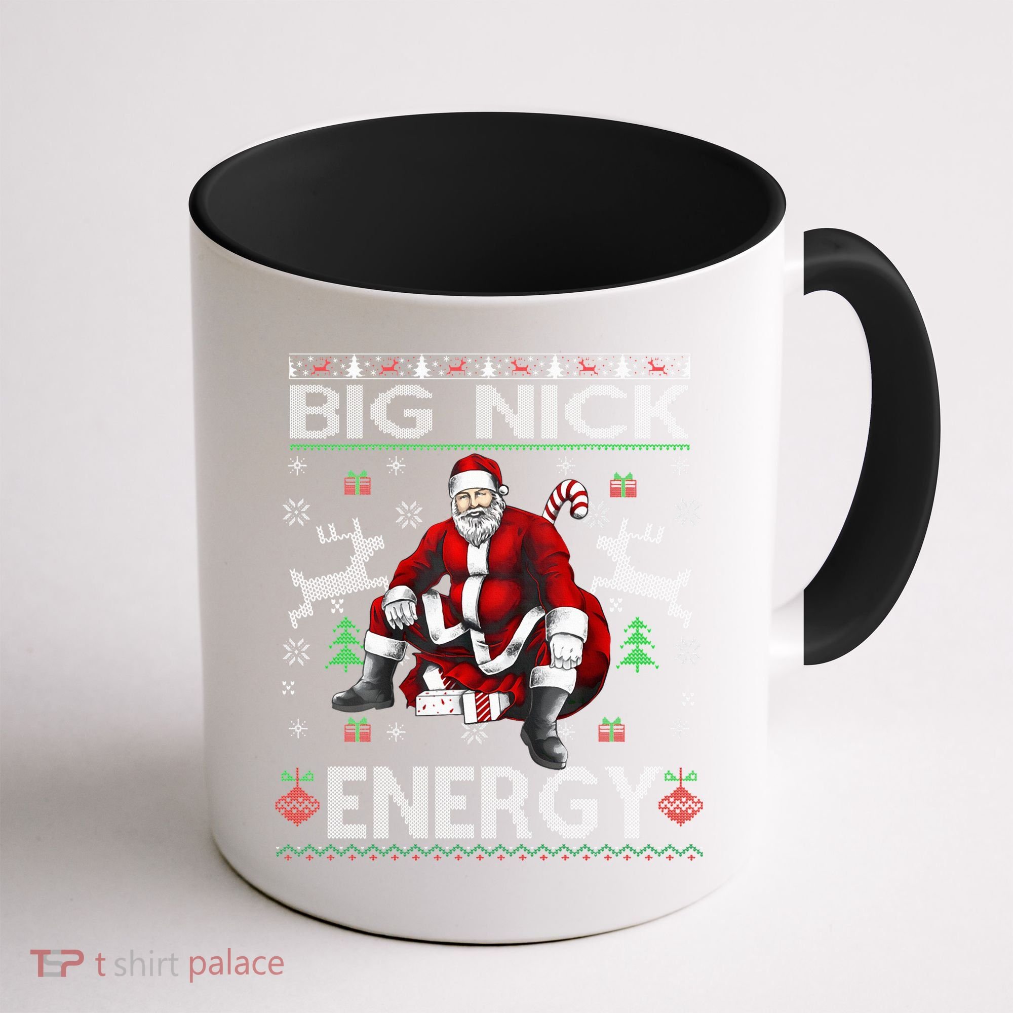 Big Nick Energy Funny Santa Christmas Ugly Sweater Coffee Mug